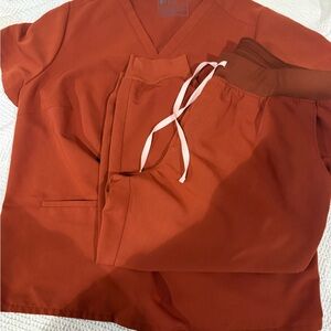 Figs Terracotta Scrub Top